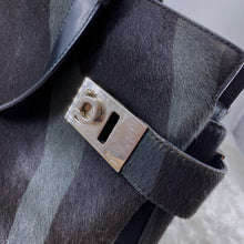 Load image into Gallery viewer, Ferragamo Black and Grey Horsehair Bag