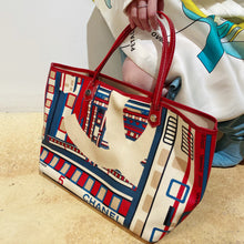 Load image into Gallery viewer, Chanel No.5 Vintage Flower Pattern Red Tote