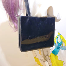 Load image into Gallery viewer, Chanel Black Patent Leather Tote Bag