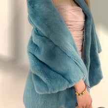 Load image into Gallery viewer, VTO Baby Blue Mink Coat
