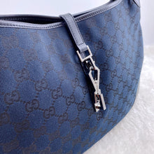 Load image into Gallery viewer, Gucci Jackie hobo black denim bag