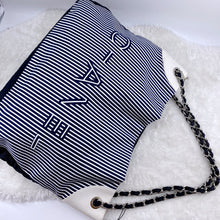 Load image into Gallery viewer, Chanel rialto beach stripe canvas chain bag