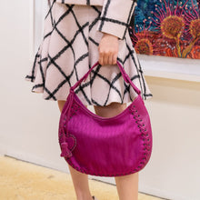 Load image into Gallery viewer, Dior Heart Charm Monogram Braided Fuchsia PinkTWS Canvas Hobo Bag TWS