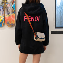 Load image into Gallery viewer, Fendi Black Neoprene Reflective Karlito Detailed Hoodie TWS