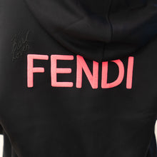Load image into Gallery viewer, Fendi Black Neoprene Reflective Karlito Detailed Hoodie TWS