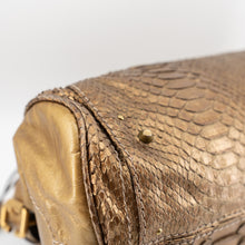 Load image into Gallery viewer, Chloé Paddington Hobo Snake Metallic Bronze Brown Gold Python Skin Leather Shoulder Bag