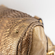 Load image into Gallery viewer, Chloé Paddington Hobo Snake Metallic Bronze Brown Gold Python Skin Leather Shoulder Bag