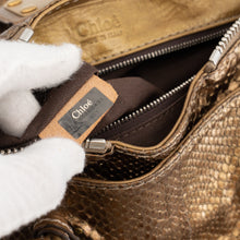 Load image into Gallery viewer, Chloé Paddington Hobo Snake Metallic Bronze Brown Gold Python Skin Leather Shoulder Bag