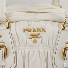 Load image into Gallery viewer, Prada Taupe Gaufre Pleated Two-Way Satchel Tote Bag TWS