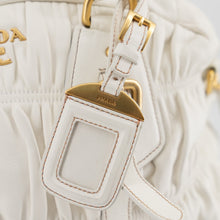 Load image into Gallery viewer, Prada Taupe Gaufre Pleated Two-Way Satchel Tote Bag TWS