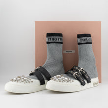 Load image into Gallery viewer, Miu Miu Lurex Knit Hi-top Sneakers TWS