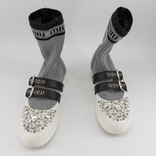 Load image into Gallery viewer, Miu Miu Lurex Knit Hi-top Sneakers TWS