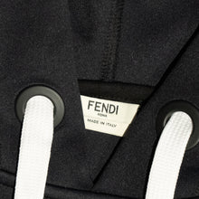 Load image into Gallery viewer, Fendi Black Neoprene Reflective Karlito Detailed Hoodie TWS