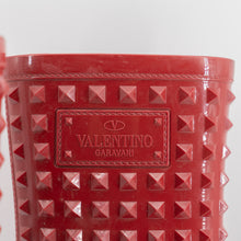 Load image into Gallery viewer, Valentino Red Rubber Studded Accents Rain Boots