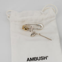 Load image into Gallery viewer, Ambush Rose Charm Safety Pin Mono Earring