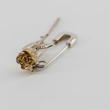 Load image into Gallery viewer, Ambush Rose Charm Safety Pin Mono Earring