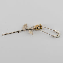 Load image into Gallery viewer, Ambush Rose Charm Safety Pin Mono Earring