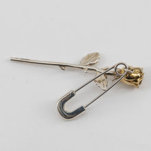 Load image into Gallery viewer, Ambush Rose Charm Safety Pin Mono Earring