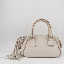 Load image into Gallery viewer, Chanel white leather LAX tassel handbag