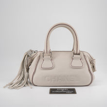 Load image into Gallery viewer, Chanel white leather LAX tassel handbag