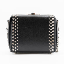 Load image into Gallery viewer, ALEXANDER MCQUEEN Grained Calfskin Studded Box Shoulder Bag 16 Black