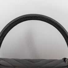 Load image into Gallery viewer, Chanel Black Chevron Quilted Calfskin Leather and Lizard Coco Handle Bag