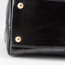 Load image into Gallery viewer, Chanel Black Chevron Quilted Calfskin Leather and Lizard Coco Handle Bag