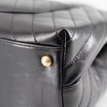 Load image into Gallery viewer, Chanel Black Chevron Quilted Calfskin Leather and Lizard Coco Handle Bag