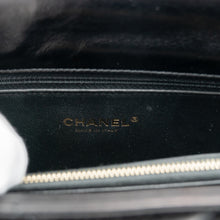 Load image into Gallery viewer, Chanel Black Chevron Quilted Calfskin Leather and Lizard Coco Handle Bag
