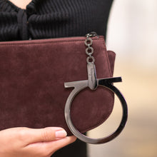 Load image into Gallery viewer, Salvatore Ferragamo Gancini velvet handbag