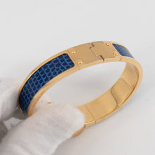 Load image into Gallery viewer, Hermes lizard hinged bracelet
