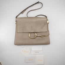 Load image into Gallery viewer, Chloe Faye Shoulder Bag Leather and Suede Medium