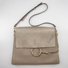 Load image into Gallery viewer, Chloe Faye Shoulder Bag Leather and Suede Medium