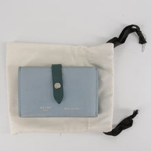 Load image into Gallery viewer, Celine Dusty Blue Grained Leather Accordeon Card Holder