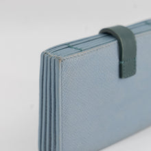 Load image into Gallery viewer, Celine Dusty Blue Grained Leather Accordeon Card Holder