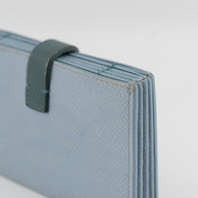 Load image into Gallery viewer, Celine Dusty Blue Grained Leather Accordeon Card Holder