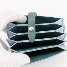 Load image into Gallery viewer, Celine Dusty Blue Grained Leather Accordeon Card Holder