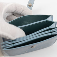 Load image into Gallery viewer, Celine Dusty Blue Grained Leather Accordeon Card Holder