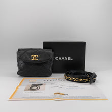 Load image into Gallery viewer, Chanel Black Gold Bag Bum bag Belt