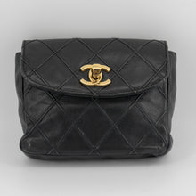 Load image into Gallery viewer, Chanel Black Gold Bag Bum bag Belt