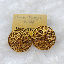 Load image into Gallery viewer, Chanel Perforated Logo Clip Earrings 1980's