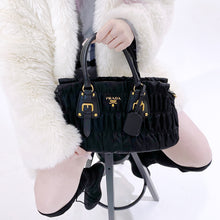 Load image into Gallery viewer, Prada Black Tessuto Gaufre Handle Bag TWS pop
