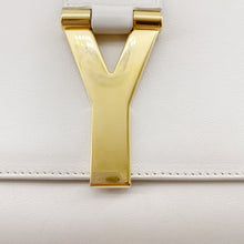 Load image into Gallery viewer, Yves Saint Laurent White Textured Leather Y-ligne Clutch