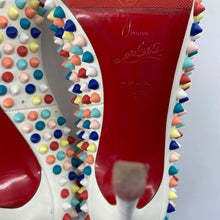 Load image into Gallery viewer, Christian Loubotin multicolor rivet high heels