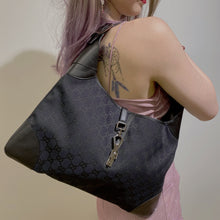 Load image into Gallery viewer, Gucci Jackie hobo black denim bag