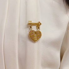 Load image into Gallery viewer, Chanel Love heart crystal Brooch