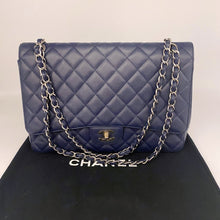 Load image into Gallery viewer, Chanel Navy Classic Flap Jumbo