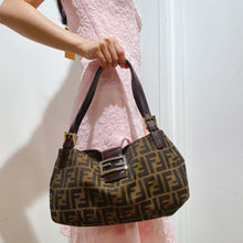 Load image into Gallery viewer, Fendi Monogram Cloth Bagutte Shoulder Bag