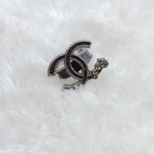 Load image into Gallery viewer, Chanel CC logo with crystal Ring TWS