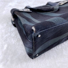 Load image into Gallery viewer, Ferragamo Black and Grey Horsehair Bag